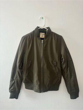 Triple Five Soul Olive Green Bomber Jacket with Black Lining